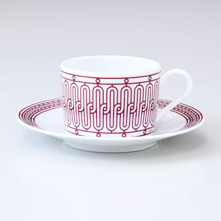 エントリー買いまわり最大19倍!【単品販売箱なし】 エルメス HERMES Hデコ ティーカップ&ソーサー H DECO ROUGE Hデコ アッシュデコ ルー...