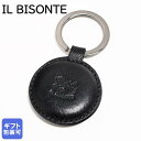 イルビゾンテ IL BISONTE キーリング キーホルダー 2024AW サークルプレート メンズ レディース レザー ブラック SKH182 PO0001 ...