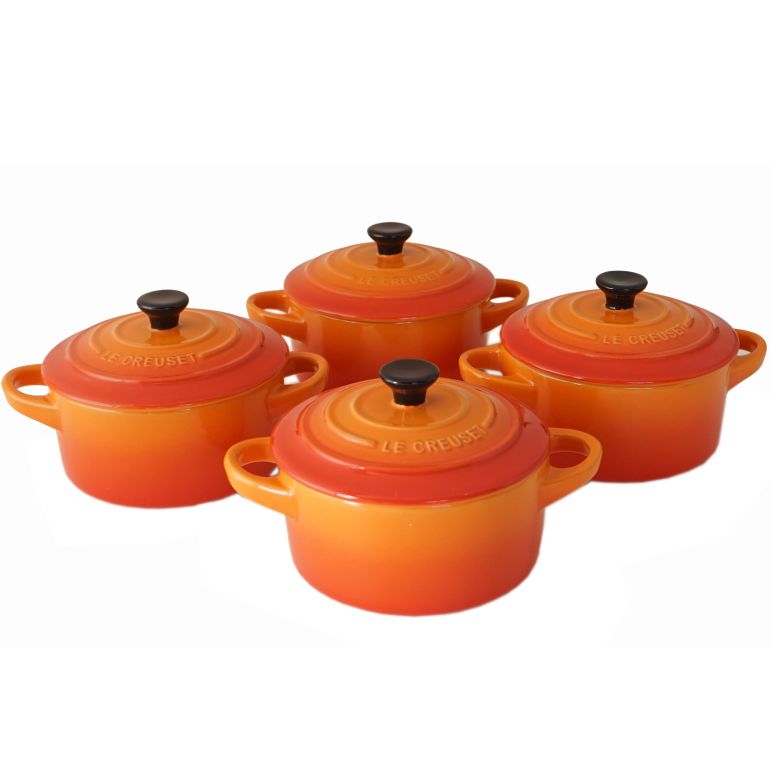 ルクルーゼ ル・クルーゼ ミニ ココット・ロンド 10cm ギフトセット ストーンウェアシリーズ Le Creuset 4個セット オレンジ 79212100900100