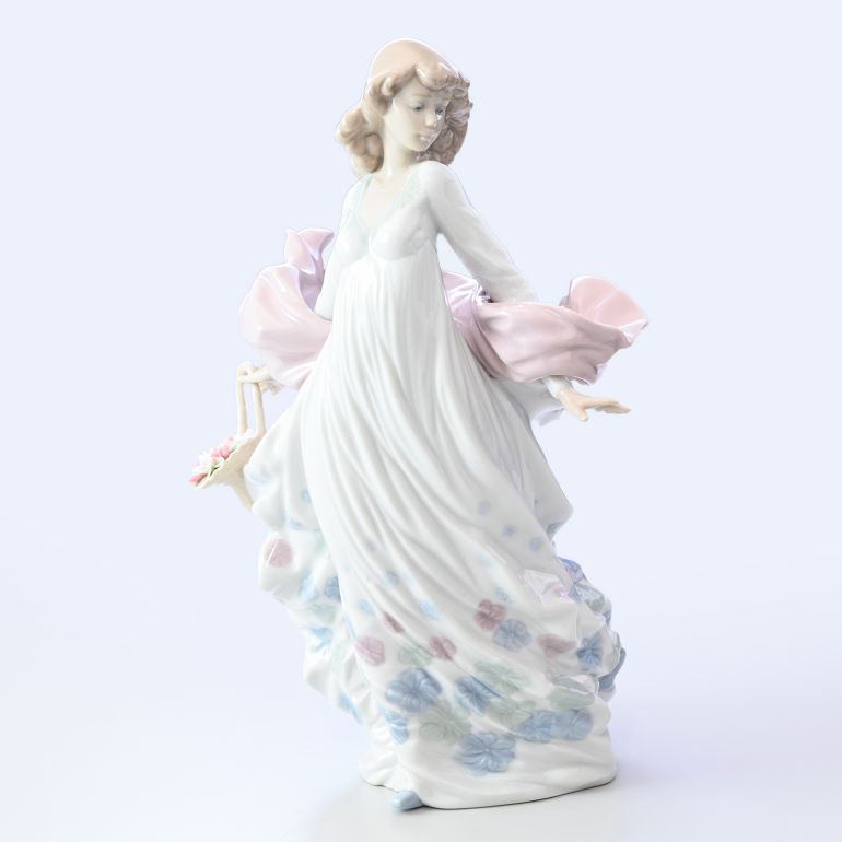 LLADRO リヤドロ 人形 女性 春のそよ風 陶器 超SALEリヤドロ春のそよ風陶器人形