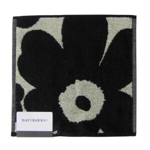 メール便可275円 マリメッコ Marimekko タオル ハンドタオル ハンカチ 25×25cm UNIKKO ウニッコ ブラック×ベージュ 063837 980 初売り 新春