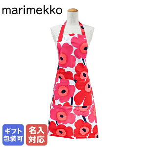 【刺繍名入れ可有料】マリメッコ Marimekko エプロン Pieni Unikko ピエニ ウニッコ ホワイト×レッド 064161 001 母の日 ギフト おしゃれ プレゼント 女性 オシャレ お母さん 奥さん 彼女 娘 メール便可