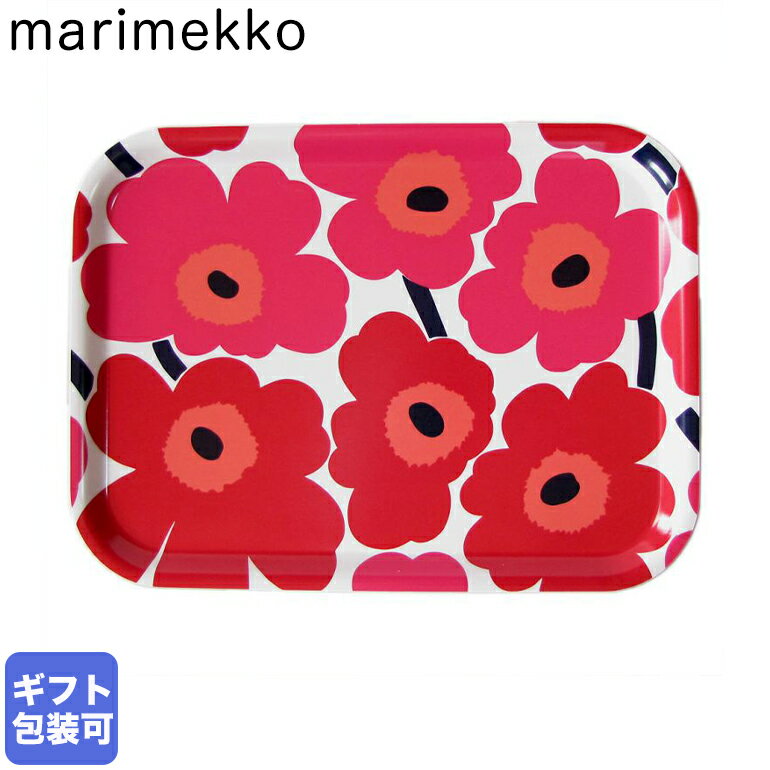 【10%OFF】マリメッコ Marimekko トレイ お盆 MINI UNIKKO ミニウニッコ ホワイト×レッド 067766 001