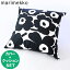 【エントリー10倍★14日20:00から17日9:59】マリメッコ marimekko クッションカバー ヌードクッション セット 50×50cm Pieni Unikko ウニッコ ブラック×ホワイト 064163 190