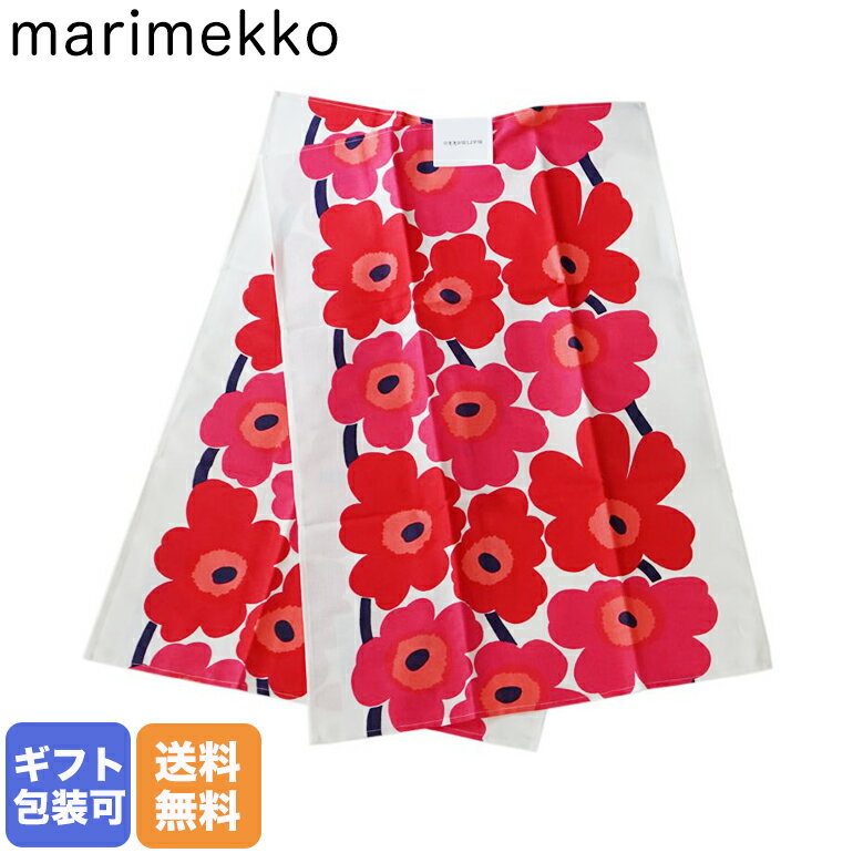 【10%OFF】マリメッコ marimekko タオル ティータオル キッチンタオル 2枚セット Unikko ウニッコ ホワイト×レッド×ブラック 070683 001 クロネコゆうパケット対応【スペシャルラッピングB対応(別売り)】