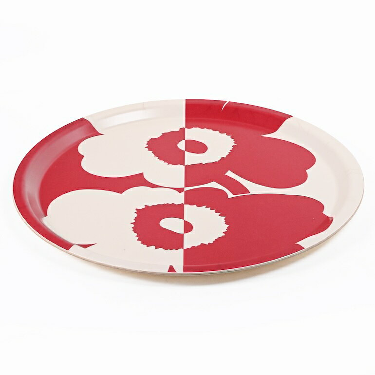 11日〜14日エントリー最大20倍★マリメッコ marimekko トレイ お盆 丸盆 トレー 31cm Pieni Unikko ウニッコ オフホワイト×レッド 071077 833 北欧 北欧雑貨 北欧デザイン 2