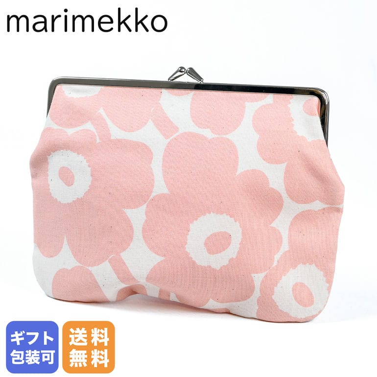 がま口 マリメッコ marimekko ポーチ 小物入れ コスメポーチ 化粧ポーチ ペンケース がま口 Puolikas Kukkaro Mini Unikko コットン×ピンク 072549 310 クロネコゆうパケット対応