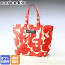 【エントリー10倍★24日20:00から27日9:59】マリメッコ marimekko トートバッグ 舟形 レディース Pieni Unikko Peruskassi ベージュ×レッド 091445 836