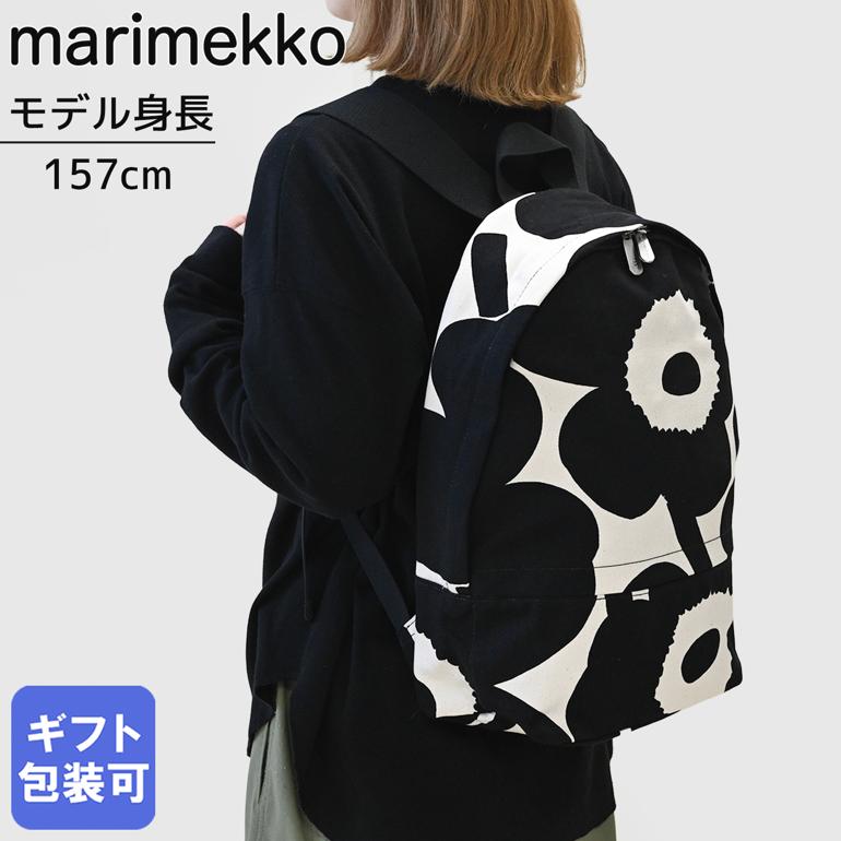 マリメッコ マリメッコ marimekko リュック バックパック Enni Unikko エンニ ウニッコ ブラック×オフホワイト 091650 192