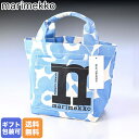 マリメッコ marimekko ミニトートバッグ 舟形 モノ Unikko ウニッコ コットン×ライトブルー 091970 845