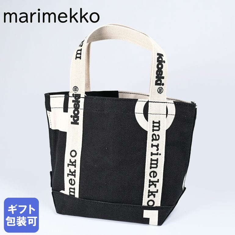 マリメッコ marimekko トートバッグ 2023FALL Carrier Mini Marimerkki キャリア ミニ マリマルキ レディース ブラック×ホワイト 92250 092250 910 母の日 北欧雑貨 北欧デザイン