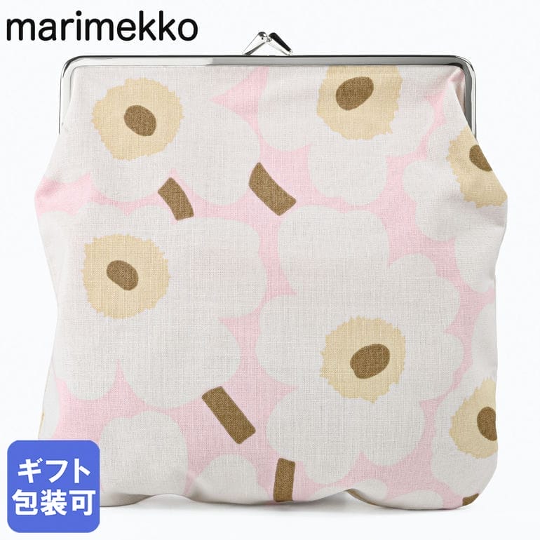 乐天商城 - マリメッコ marimekko 小物入れ ポーチ コスメポーチ 化粧ポーチ ペンケース がま口 2026SS ミニ ウニッコ イソ ピンク オフホワイト サンド 75336 075336 315 北欧雑貨 北欧デザイン　ネコポス限定【スペシャルラッピング660円(別売り)】