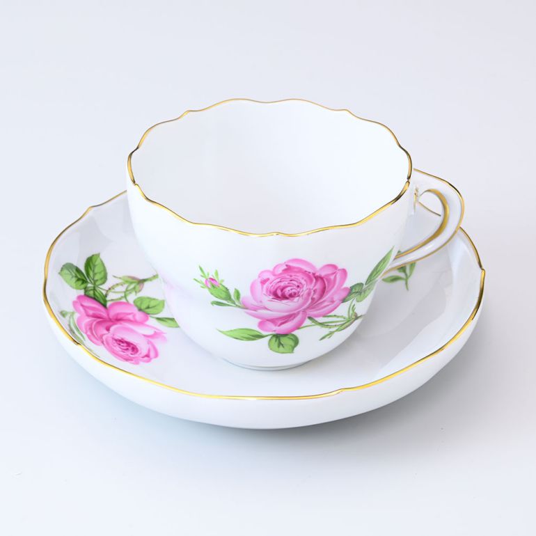 マイセン ピンクローズ ピンクの薔薇 コーヒーカップ＆ソーサー 220cc Meissen 020110-00582-1｜ 食器 磁器 高級のサムネイル