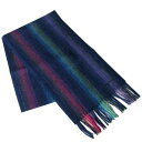 【お買い物マラソン10%OFF】ポールスミス マフラー メンズ ストライプ ウール100% ネイビー系 マルチカラー 879E AS04 47 Made in GREAT BRITAIN 父の日