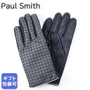 ポールスミス Paul Smith 手袋 グローブ 2023AW GLOVE CHECK メンズ ネイビー×グレー 415GL L02122 47 3サイズ 英国 Made in ITALY