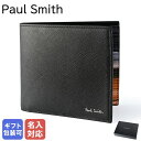 ポール・スミス 財布（メンズ） ポールスミス Paul Smith 二つ折り財布 2024SS 小銭入れ無し ミニクーパー メンズ ブラック 4832 MMIBLR 79 英国 Made in ITALY ウォレット 折財布 箔押し名入れ可（工賃別売り） 名前入れ 【スペシャルラッピングB対応(別売り)】