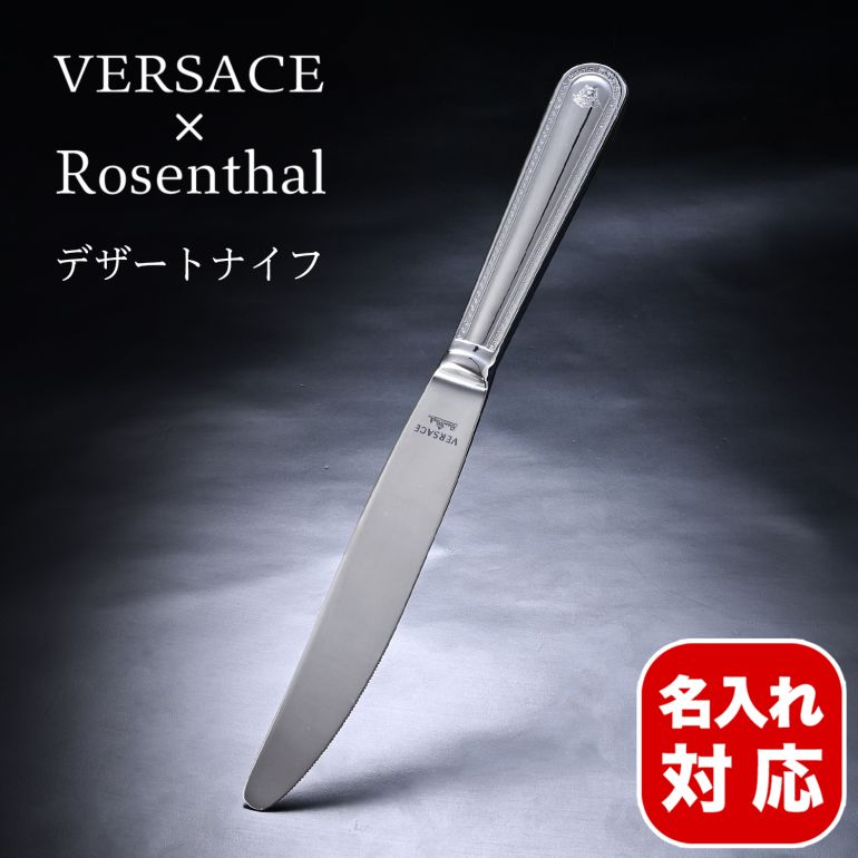 【50％OFF】【名入れ可有料】 ヴェルサーチ×ローゼンタール グレカ テーブルナイフ カトラリー シルバー 日本未発売 69178-130955-75011 クロネコゆうパケット対応｜ 食器 食卓