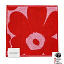 楽天スーパーロジ出荷 マリメッコ marimekko ハンドタオル ミニタオル ハンカチ 30cm×30cm UNIKKO ウニッコ ピンク×レッド 07120...