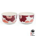 楽天スーパーロジ出荷 マリメッコ marimekko ボウル ペア 2個セット 9.5cm 250ml ウニッコ ダークチェリー サーモンレッド 73703 073703 133 洋食器 テーブルウェア 北欧食器 北欧雑貨 【RSL】