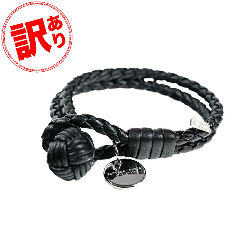 【訳あり】ボッテガヴェネタ ブレスレット 本革 BOTTEGA VENETA 2連ブレス ブラック 113546 V001D 1000 (M) BOTTEGA ...
