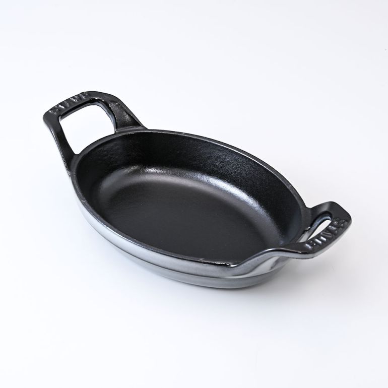 ストウブ staub フライパン オーバル スタッカブルディッシュ 15cm 鋳物 ホーロー グレー 1301318 (40509-545-0)【スペシャルラッピングA対応(別売り)】