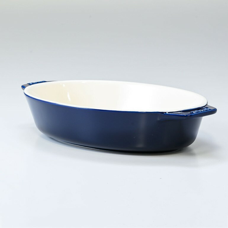 ストウブ セラミック ストウブ staub オーバルディッシュ 23cm セラミック Roasting Dish oval Dark Blue ダークブルー 40511-157-0｜ キッチン 父の日