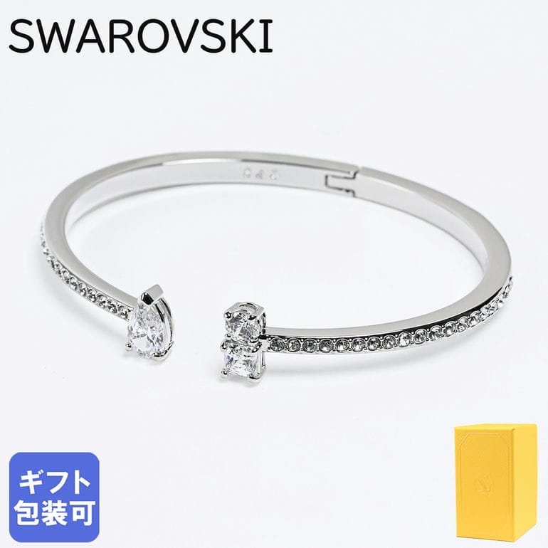 スワロフスキー SWAROVSKI ブレスレット Attract アトラクト ミックスカット クリア×シルバー 5572667 バングル ジュエリー