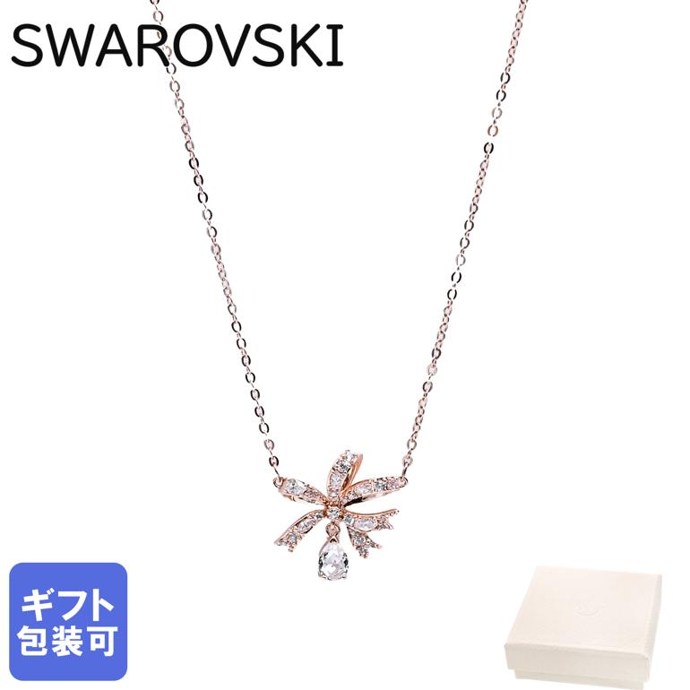 スワロフスキー ネックレス（レディース） 【エントリー10倍★9日20:00から16日1:59】スワロフスキー SWAROVSKI ネックレス レディース Volta ヴォルタ リボン ローズゴールド クリア 5656741｜ アクセサリーキラキラ【スペシャルラッピングB対応(別売り)】