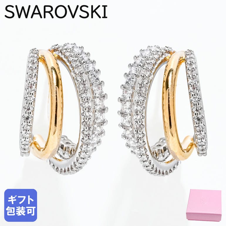 スワロフスキー SWAROVSKI ピアス Hyperbola フープピアス クリア ミックスメタル 5689718 ジュエリー アクセサリー