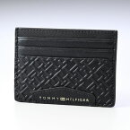 トミーヒルフィガー TOMMY HILFIGER カードケース 名刺入れ プレミアム レザー モノグラム ブラック AM0AM10240 0GJ BK 【スペシャルラッピングB対応(別売り)】