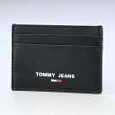 トミーヒルフィガー 名刺入れ（メンズ） 【10％OFF】【名入れ可有料】トミーヒルフィガー TOMMY HILFIGER カードケース 名刺入れ TOMMY JEANS メンズ ブラック AM0AM10416 BDS BK 箔押し名入れ 【スペシャルラッピングB対応(別売り)】