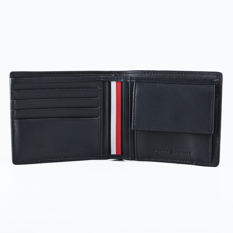3/5 最大28倍 エントリー＆買いまわり★【名入れ可有料】トミーヒルフィガー 高品質ヨーロッパ輸入モデル TOMMY HILFIGER 二つ折り財布 小銭入れ付 CORP CC AND COIN ブラック AM0AM13245 BDS BLACK ウォレット 折財布【スペシャルラッピング660円(別売り)】
