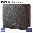 トミーヒルフィガー 高品質ヨーロッパ輸入モデル TOMMY HILFIGER 二つ折り財布 小銭入れ付 MONOGRAM CC AND COIN ブラウン AM...