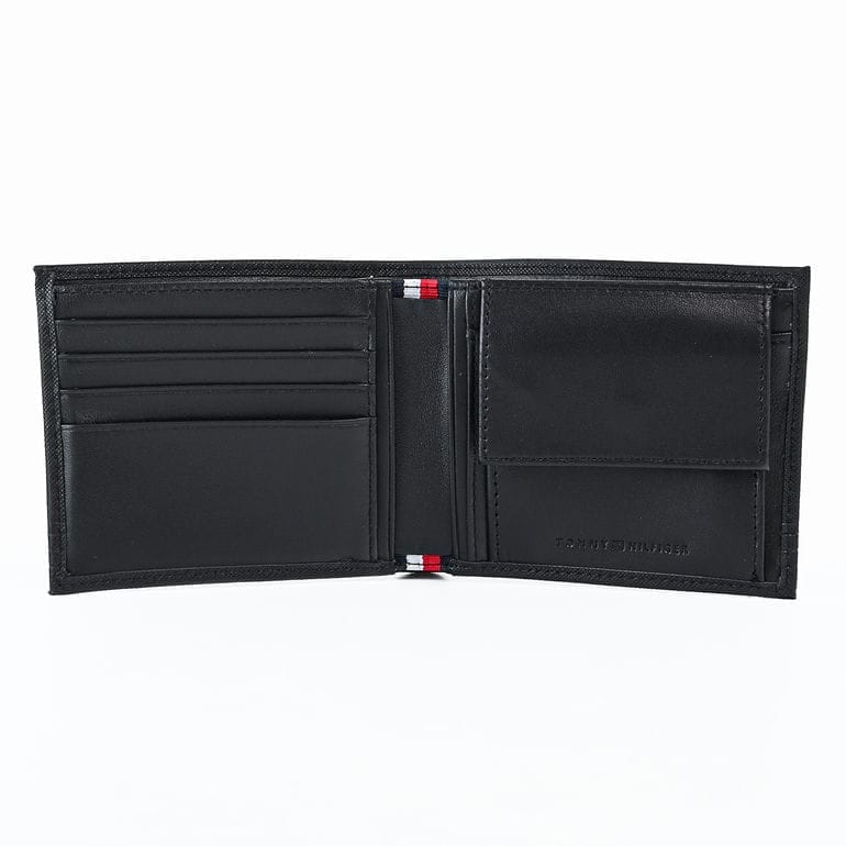 【名入れ可有料】トミーヒルフィガー 高品質ヨーロッパ輸入モデル TOMMY HILFIGER 二つ折り財布 小銭入れ付 BUSINESS CC AND COIN ブラック AM0AM13259 BDS BLACK ウォレット 折財布【スペシャルラッピング660円(別売り)】