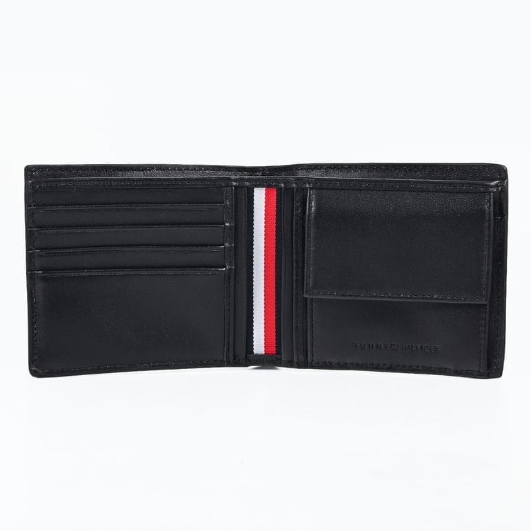 トミーヒルフィガー 高品質ヨーロッパ輸入モデル TOMMY HILFIGER 二つ折り財布 小銭入れ付き 2025AW WOVEN TEXTURE CC AND COIN ブラック AM0AM13732 BDS BLACK ウォレット 折財布【スペシャルラッピング660円(別売り)】