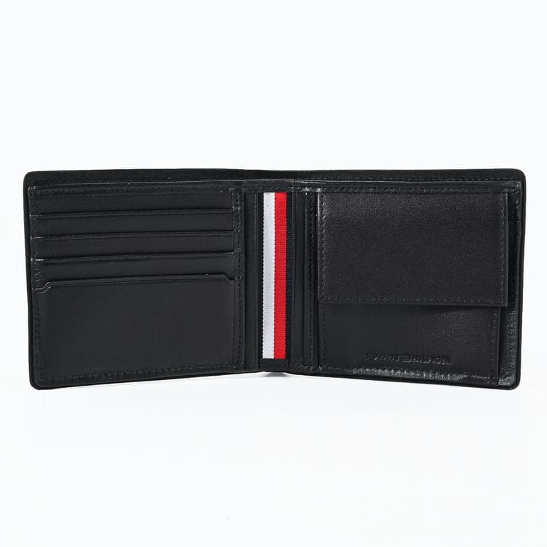 3/5 最大28倍 エントリー＆買いまわり★トミーヒルフィガー 高品質ヨーロッパ輸入モデル TOMMY HILFIGER 二つ折り財布 小銭入れ付き 2025AW CORP CC AND COIN ブラック AM0AM13740 BDS BLACK ウォレット 折財布【スペシャルラッピング660円(別売り)】