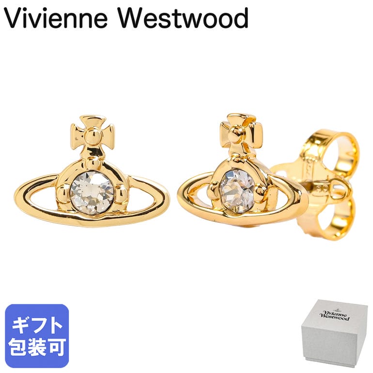 Rakuten - ヴィヴィアンウエストウッド Vivienne Westwood ピアス イヤリング ナノ ソリティア レディース ゴールド クリア 6201003702R944 ジュエリー【スペシャルラッピング660円(別売り)】