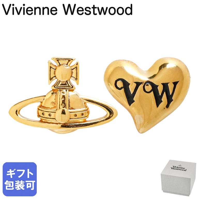 ヴィヴィアンウエストウッド Vivienne Westwood ピアス イヤリング LEODARIA オーブ ハート レディース ゴールド ブラック 6201036G01R221 ジュエリー【スペシャルラッピング660円(別売り)】