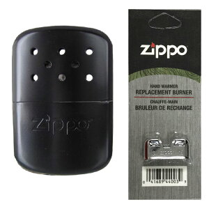 ZIPPO ハンドウォーマー 専用替えバーナー（44003）セット オイル充填式カイロ ジッポー アウトドアライン エコカイロ ハンディウォーマー マットブラック 40285