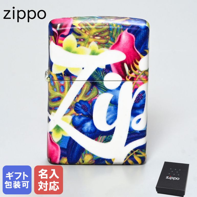 【名入れ可有料】 ZIPPO ジッポー ライター ZIPPO DESIGN ジッポー デザイン モンステラ マルチカラー系 49436 ネーム入れ クロネコゆうパケット対応 名前入れ｜ シンプル 喫煙具 煙草 たばこ