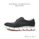 [20%OFF]HIROSHI TSUBOUCHI ヒロシ ツボウチ ／ 本革 ウィンングチップ 黒 ハイブリットシューズ 日本製 （ht-0236）【w1】 2