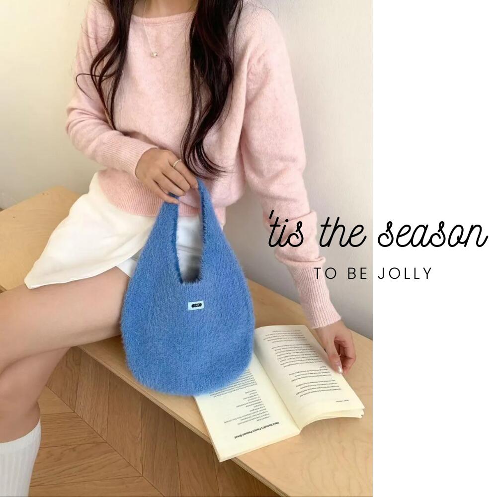Rakuten - 【1点もの】しずく型バッグ　かばん　ファーバッグ　可愛い　おしゃれ　ハンドメイド　ハンドバッグ