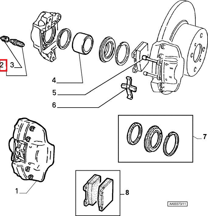 【アルファマジック】ブレーキブリーダースクリュー　ATE用　フロント1300〜1600　リア1300〜2000　 アルファロメオ　スパイダー　ジュリア　ジュリアクーペ 　SPRINT GT GTV GT junior　105系　115系