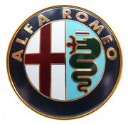 【アルファマジック】ALFAROMEO エンブレム 75mm アルファロメオ　スパイダー　デュエット　クワドリフォリオ　ヴェローチェ　105系　115系