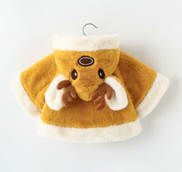 全4色 子供服 マント サンタコスチューム キッズ クリスマス衣装 マント サンタ服 サンタクロース 鹿 鹿角 トナカイ あったかボア ポンポン付き サンタ衣装 ベビー 女の子 コスプレ パーティー 可愛い 七分袖