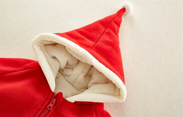 ベビー ロンパース クリスマス衣装 2点セット 着ぐるみ ネックウォーマー フード付き ベビー服 新生児服 あったか カバーオール 男の子 女の子 寝袋 秋冬 パジャマ クリスマス 出産祝い トナカイ サンタクロース