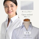 【 長袖 開襟 】 ブラウス レディース シャツ オフィス カッターシャツ ワイシャツ 開襟 長袖 フォーマル 事務服 大きいサイズ 柄 白 青 ストライプ ビ...