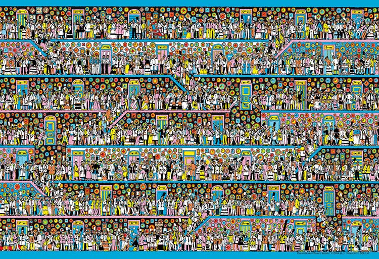 ジグソーパズル Where's Wally？ とけいだらけの ときのろうか(ウォーリーをさがせ) 1000ピース BEV-M81-734 パズル Puzzle マイクロピース ギフト 誕生日 プレゼント 誕生日プレゼント あす楽対応