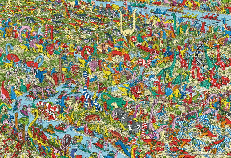 ジグソーパズル Where's Wally？ ジュラシック ゲーム(ウォーリーをさがせ) 1000ピース BEV-1000M-005 パズル Puzzle マイクロピース ギフト 誕生日 プレゼント 誕生日プレゼント