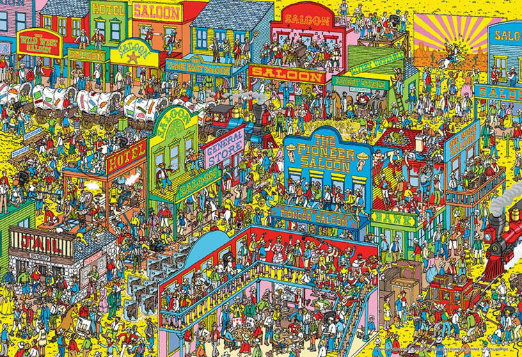 ジグソーパズル Where's Wally？荒くれ西部は大騒ぎ(ウォーリーをさがせ) 1000ピース BEV-1000M-010 パズル Puzzle マイクロピース ギフト 誕生日 プレゼント 誕生日プレゼント あす楽対応